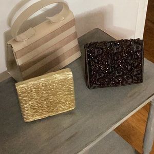 Lot of 3 small evenings bags for formal use.